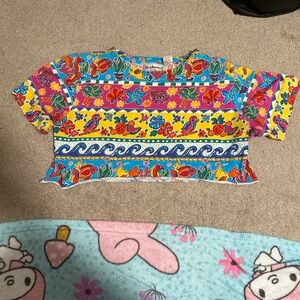 Bechamel Colorful Floral Crop Top